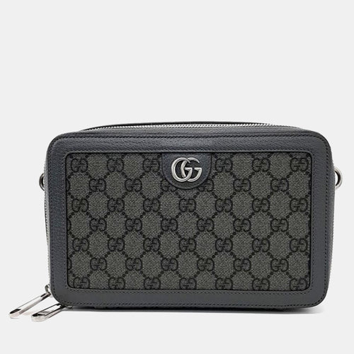 Grey GG Canvas Mini Ophidia Shoulder Bag