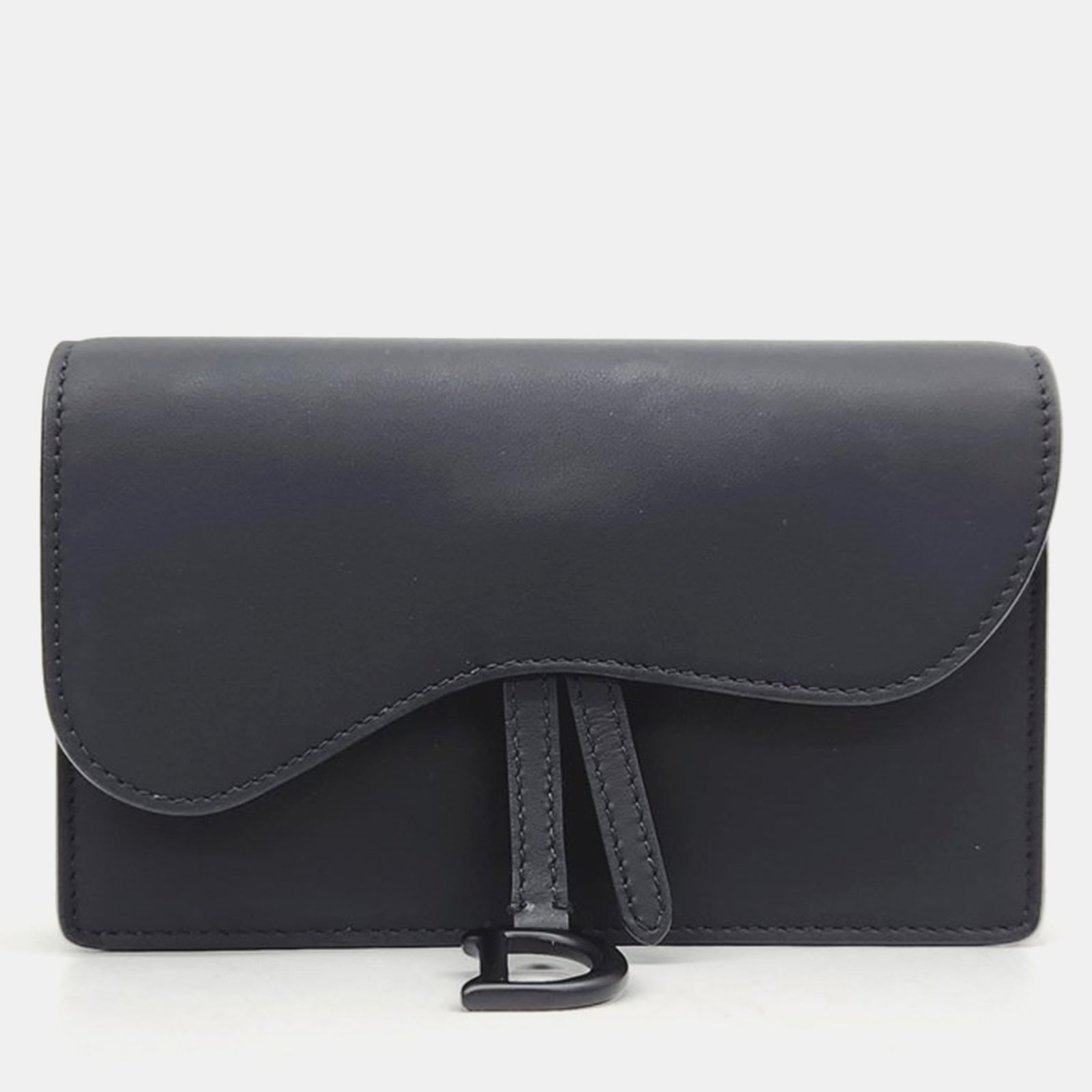 Dior Christian Black Leather Saddle Belt Bag