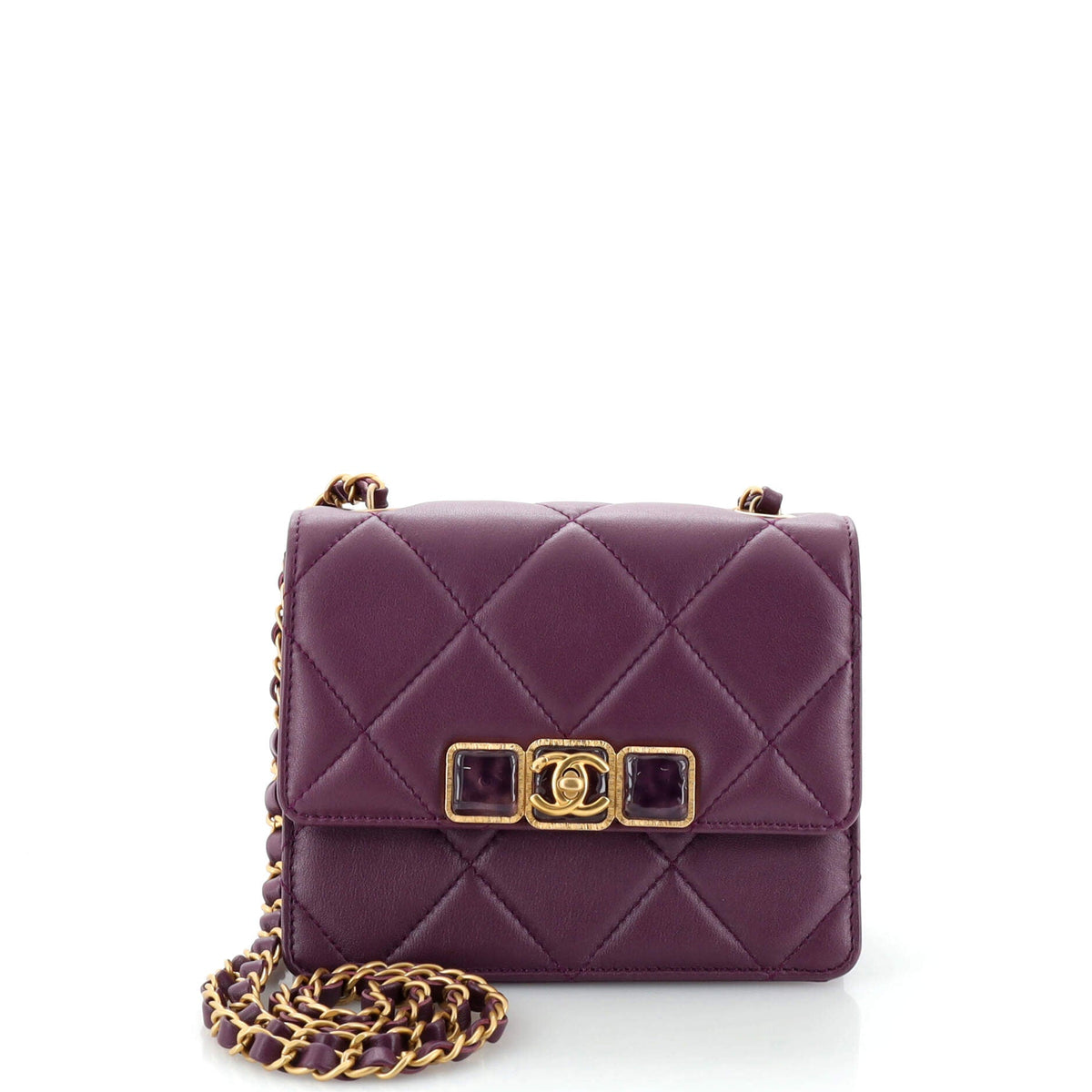 Chanel CHANEL Resin CC Flap Bag Quilted Calfskin Mini