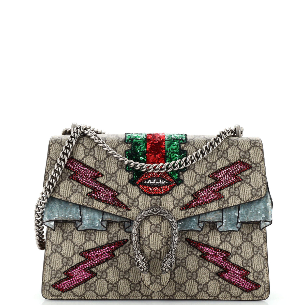 Gucci GUCCI Dionysus Bag Embellished GG Coated Canvas Medium