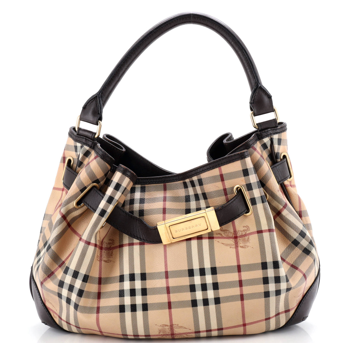 Burberry Walden Hobo Haymarket Coated Canvas Medium