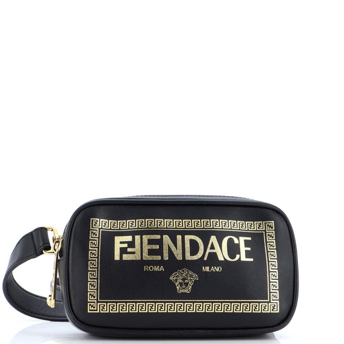 VERSACE x Fendi Fendace Logo Camera Bag Printed Leather