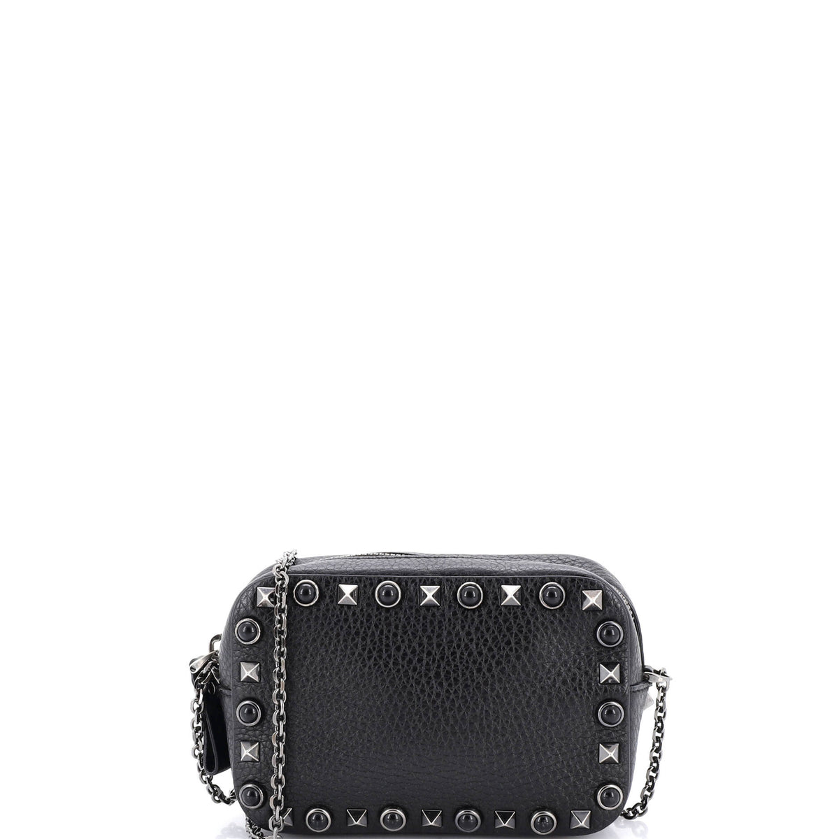 Valentino VALENTINO GARAVANI Rolling Rockstud Camera Crossbody Bag Leather with Cabochons