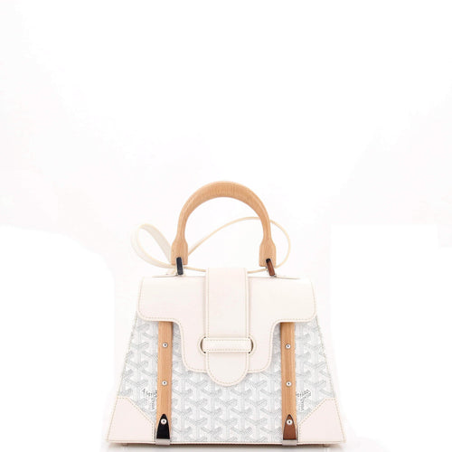 GOYARD Saigon Top Handle Bag Coated Canvas with Leather PM