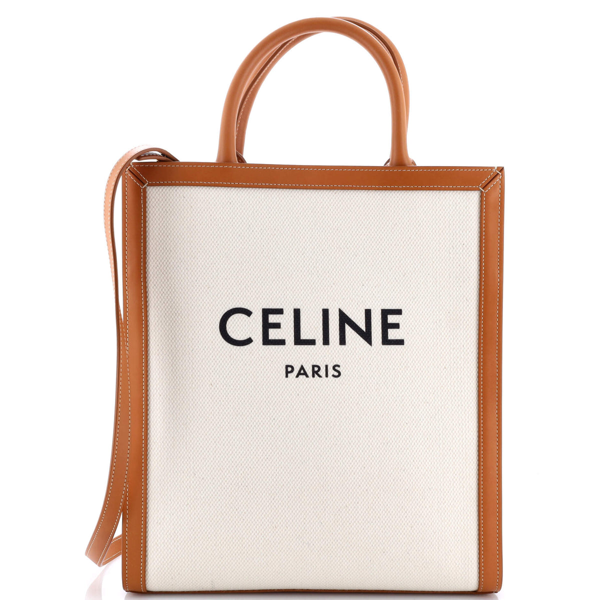 Celine CELINE Vertical Cabas Tote Canvas with Leather Small