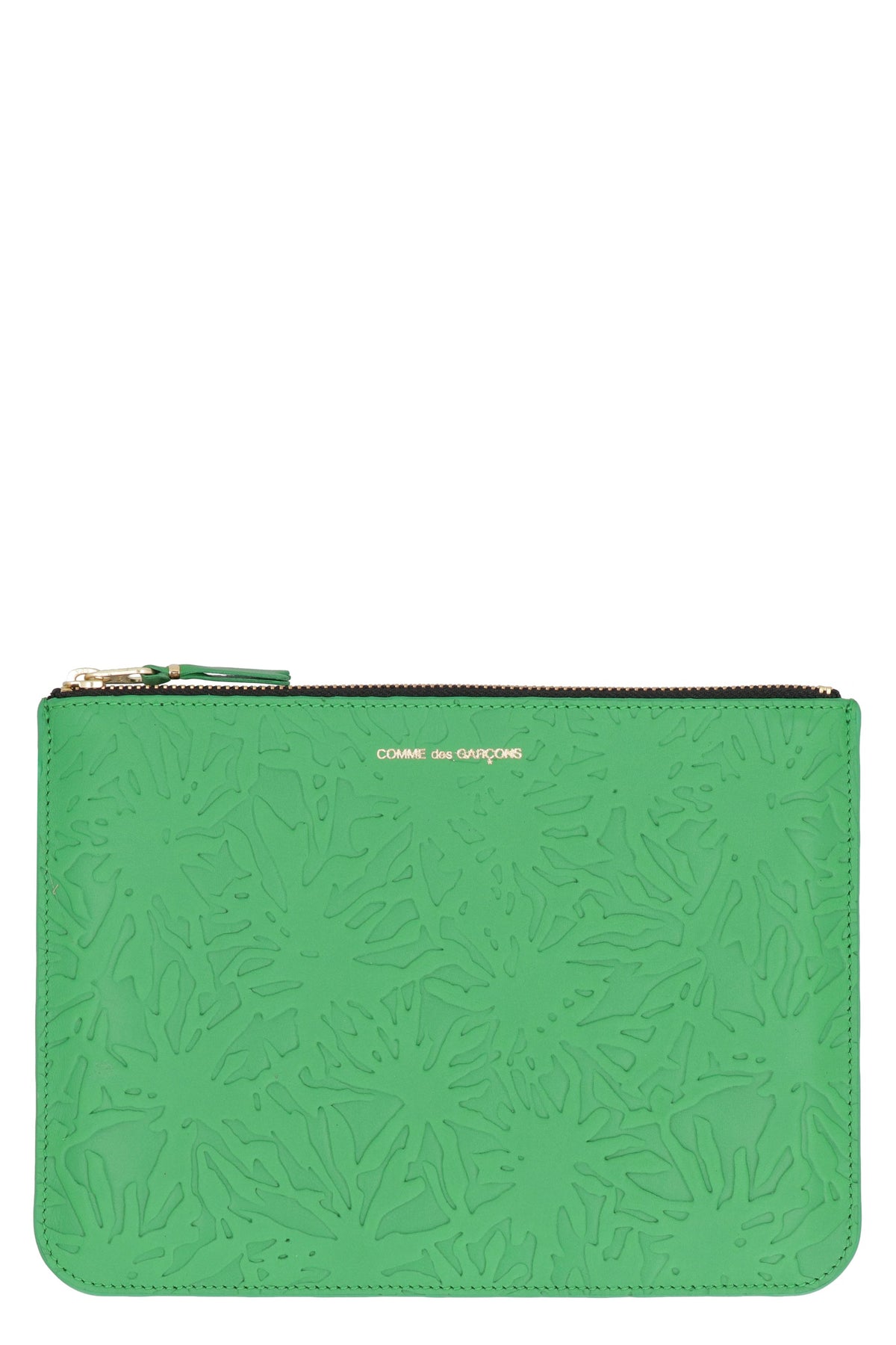Comme Des Garçons Women's Leather Flat Pouch in Green | SA5100EF Color 2