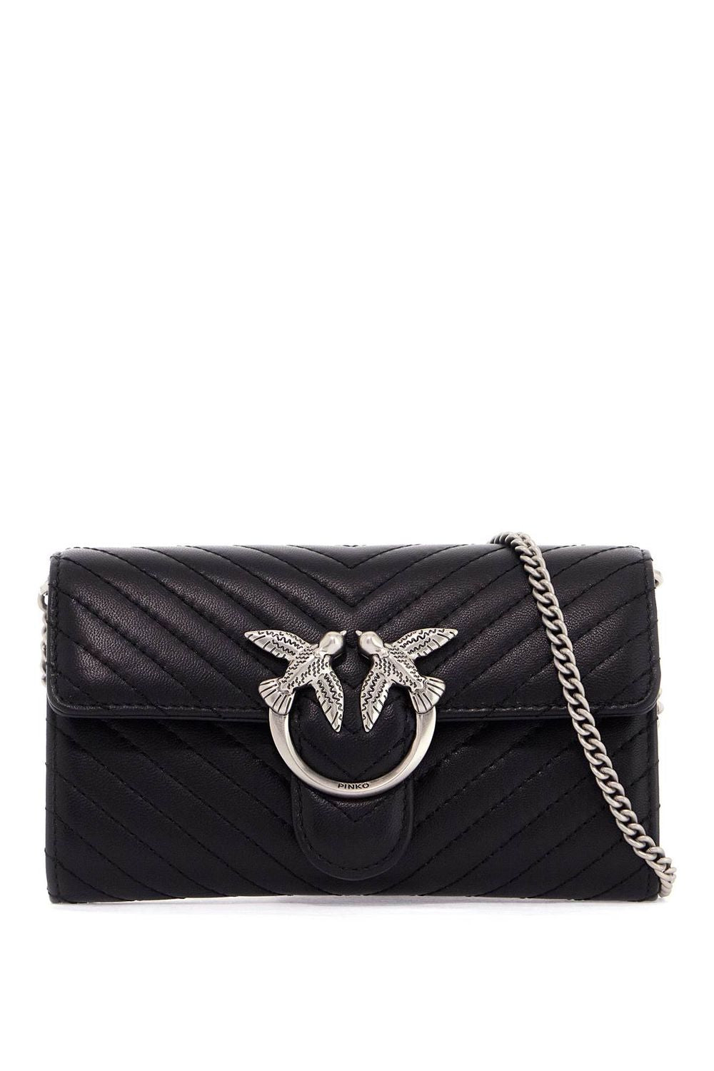 Pinko Women's Love Bag Chevron Crossbody Bag in Nero | 100062A0GK