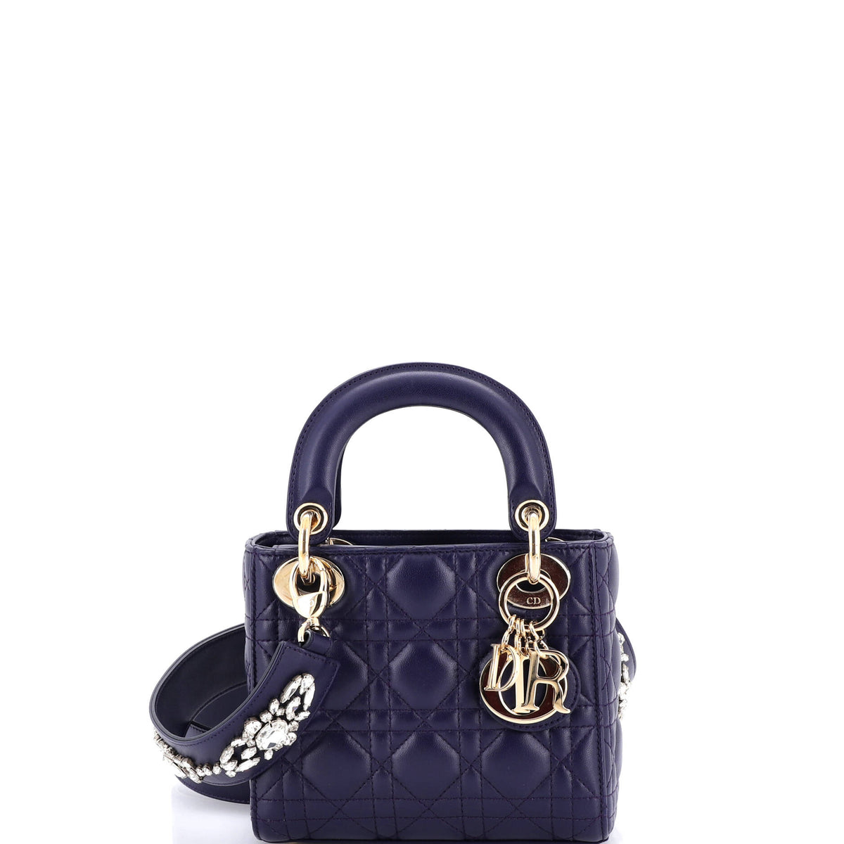 Christian Dior Lady Dior Bag Cannage Quilt Lambskin with Crystal Detail Mini