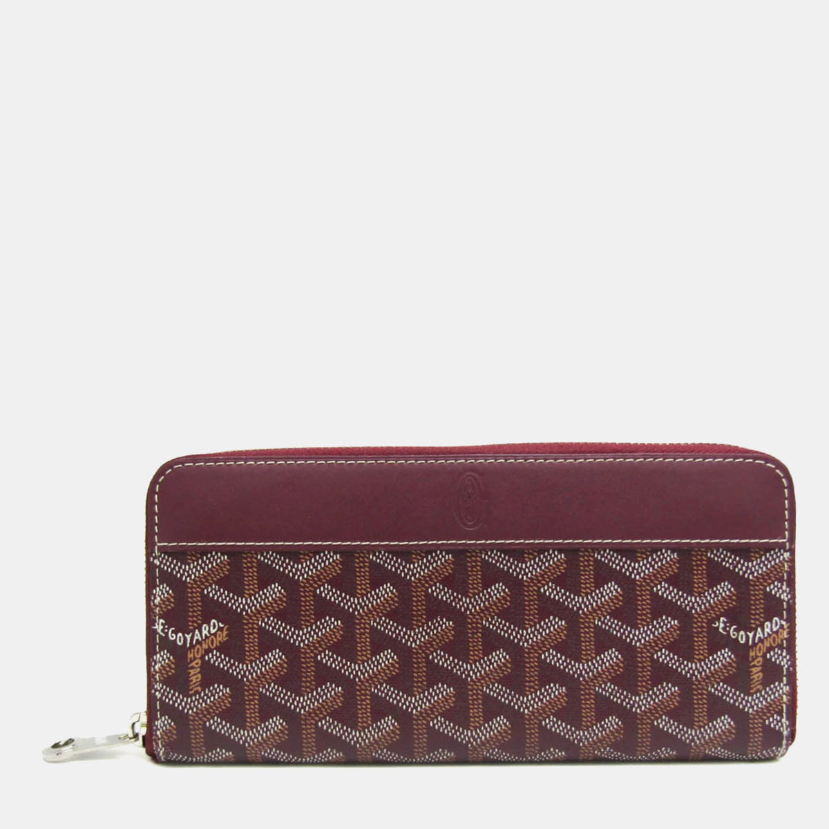 Goyard Burgundy Goyardine Matignon GM Zip Around Wallet