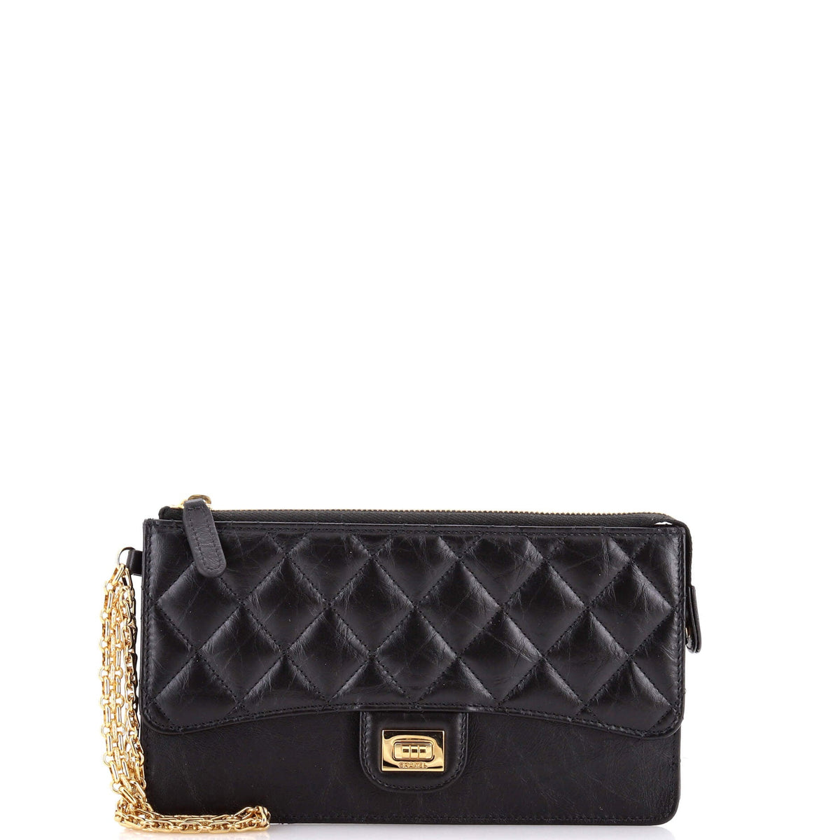 Chanel CHANEL Reissue 2.55 Flap Wristlet Pouch Quilted Aged Calfskin