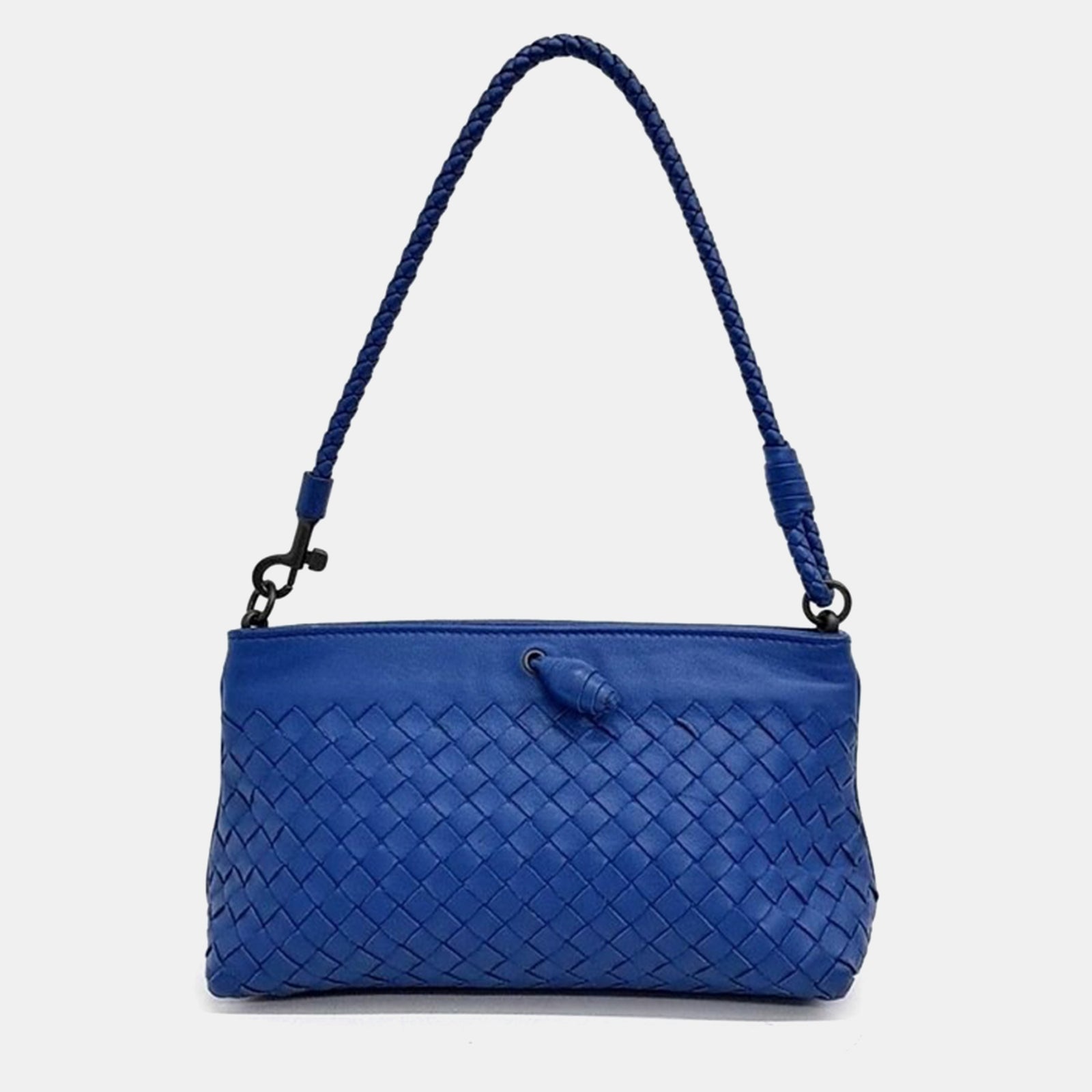 Bottega Veneta Sac porté épaule en cuir nappa bleu Intrecciato