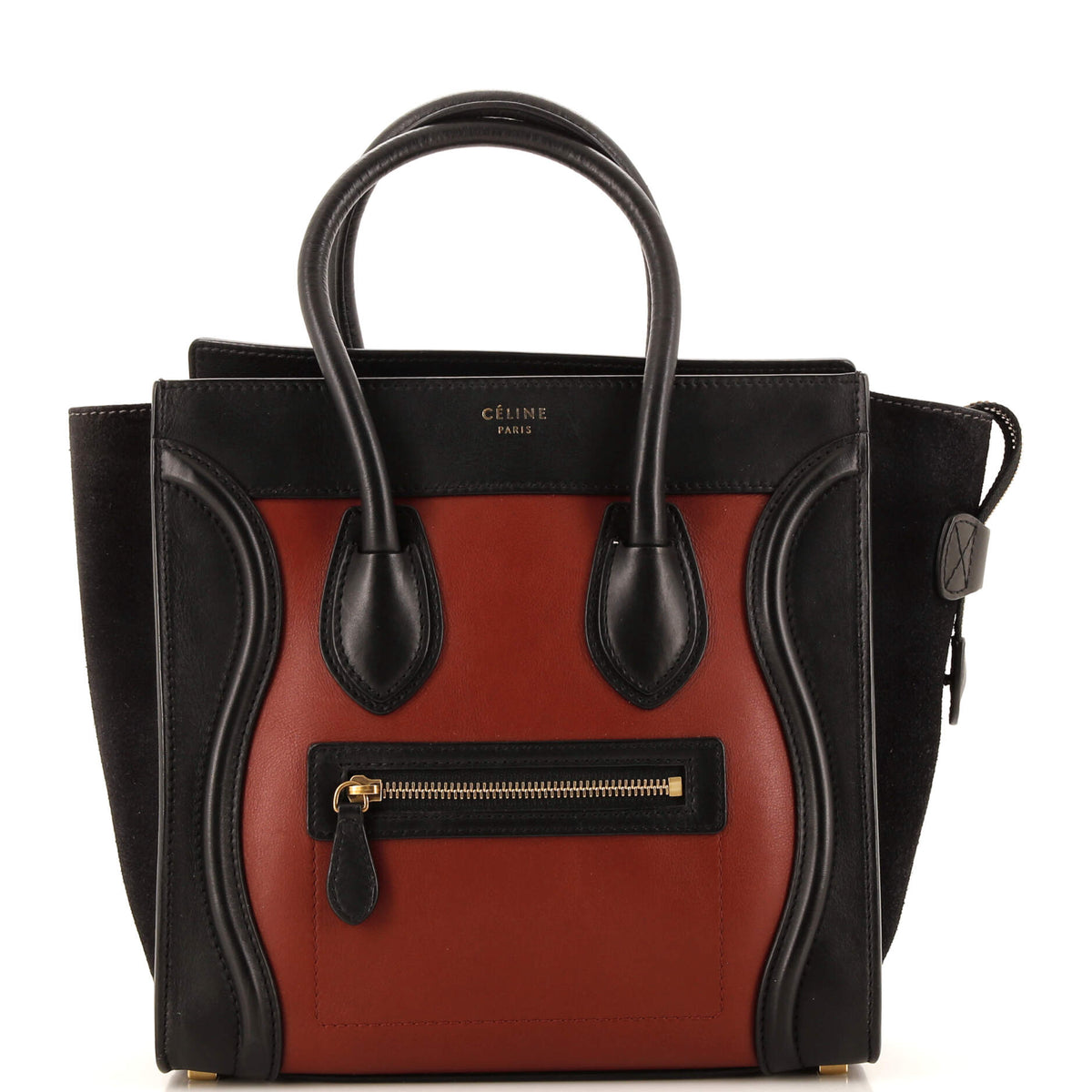 Celine CELINE Bicolor Luggage Bag Leather Micro