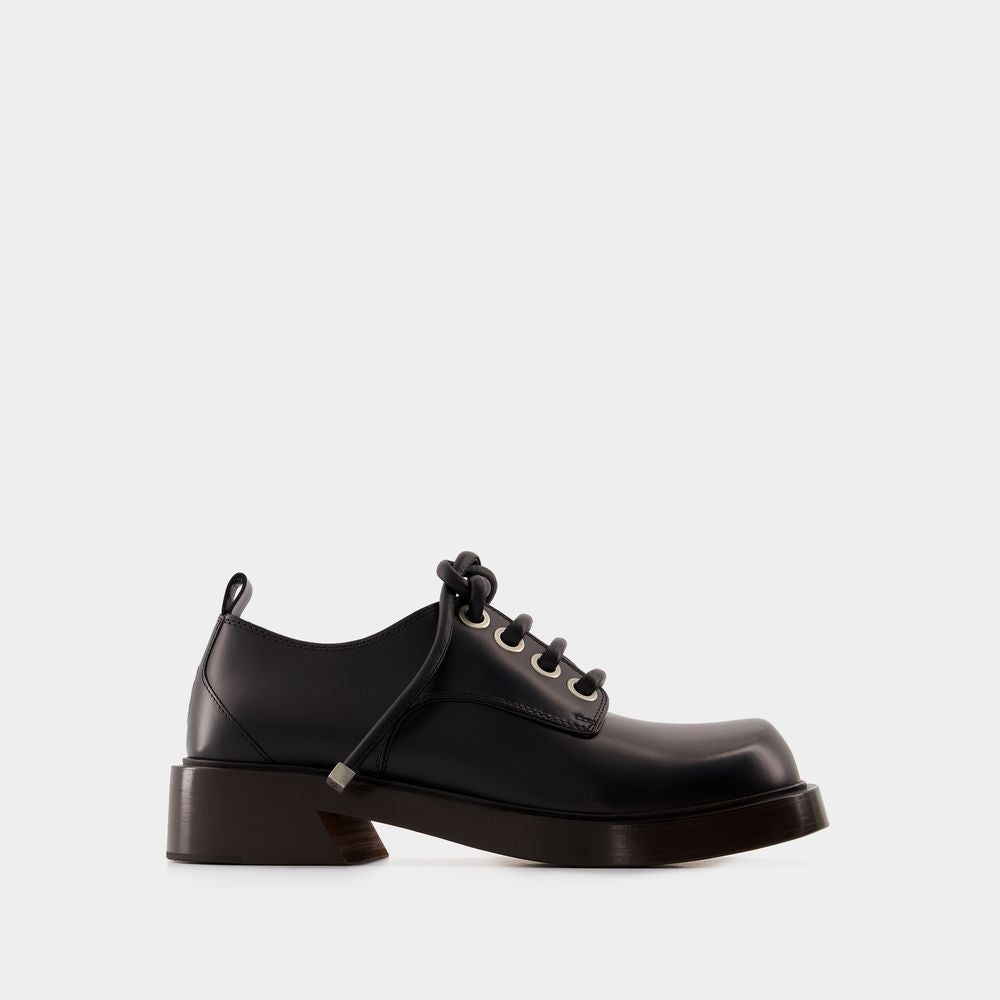 Alexander Mcqueen Men's Old Calf Derbies in Black | Size 42 | 807866WHABA1000