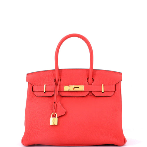 Birkin Handbag Vermillon Togo with Gold Hardware 30