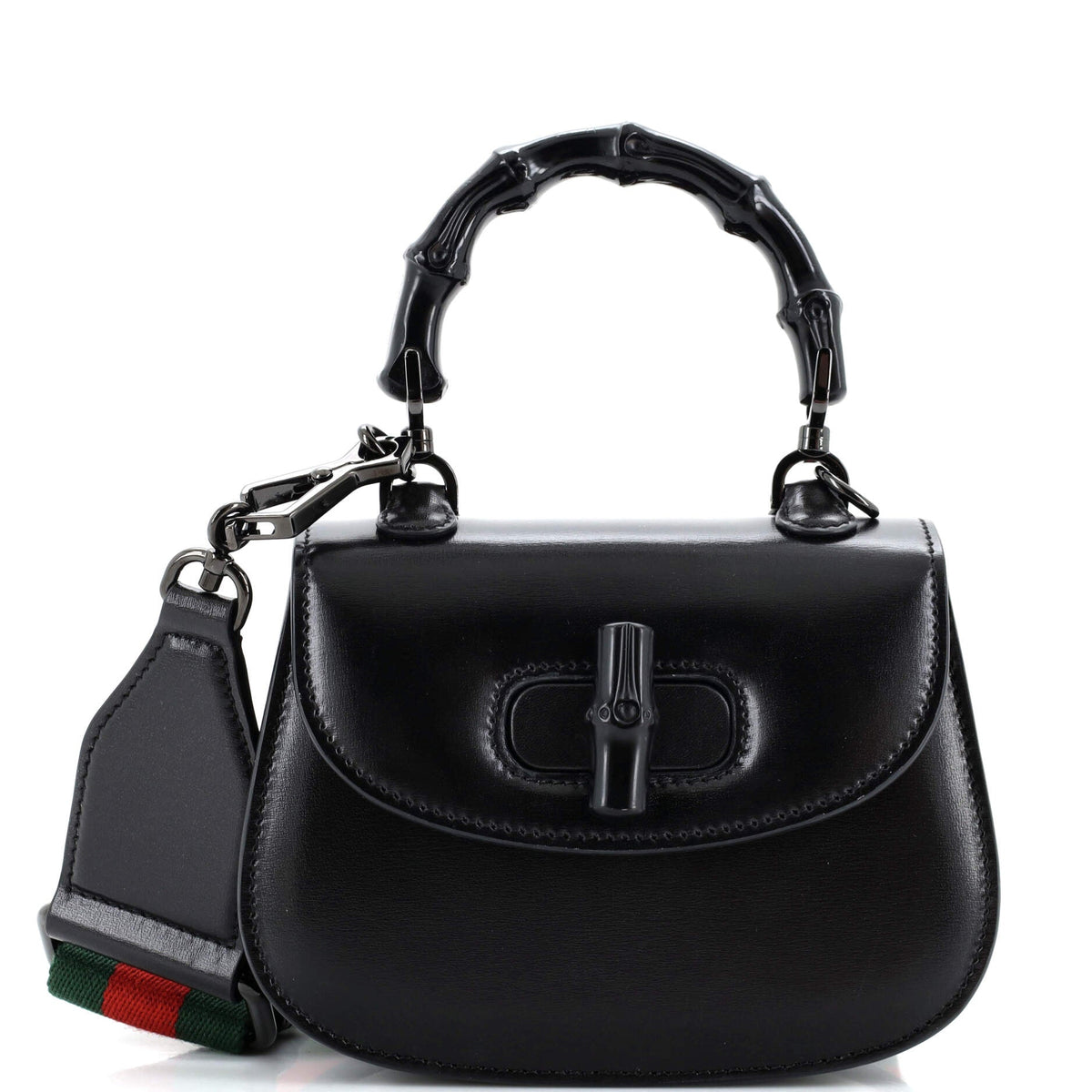 Gucci GUCCI Bamboo 1947 Top Handle Bag Leather Mini