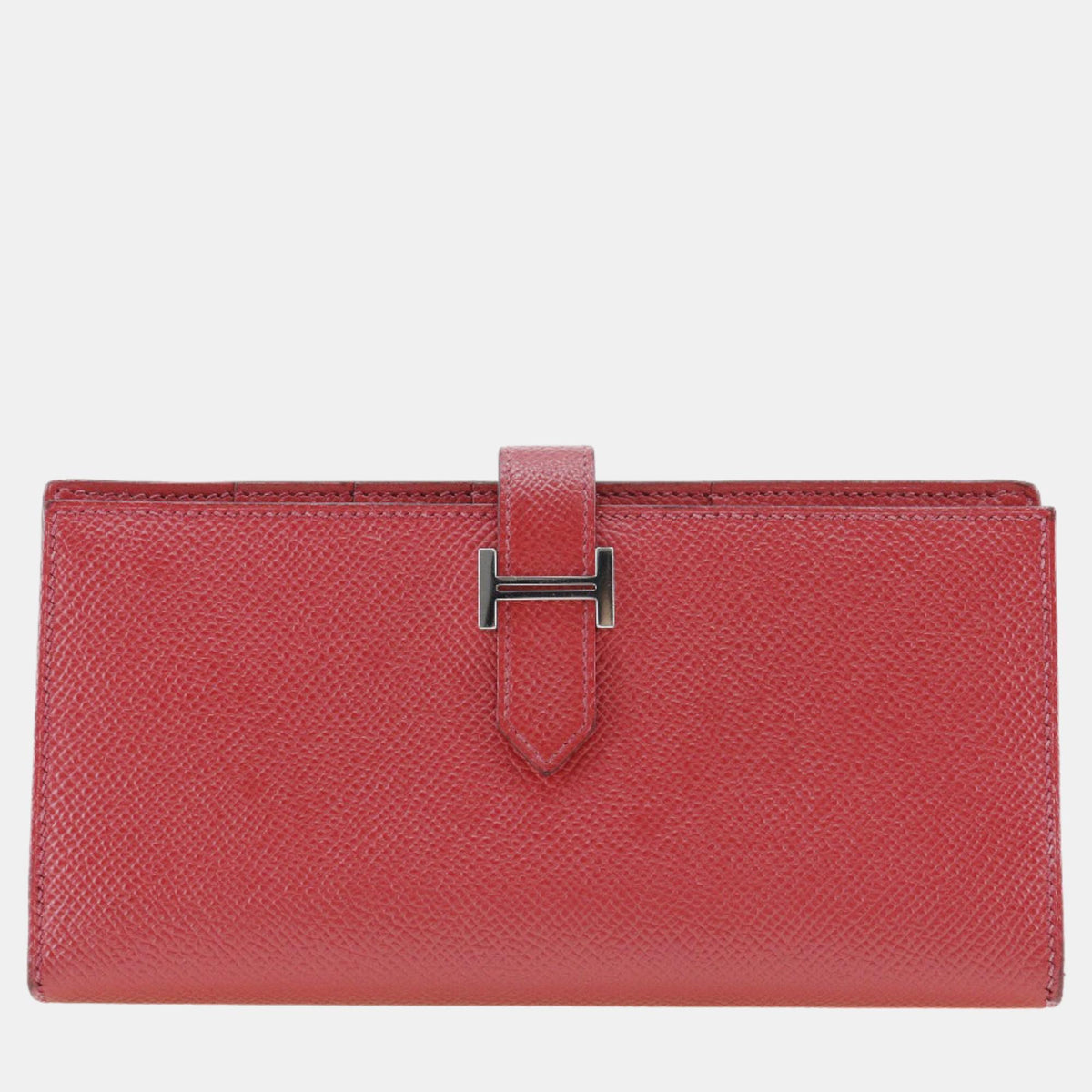 Hermès Red Leather Bearn Wallet