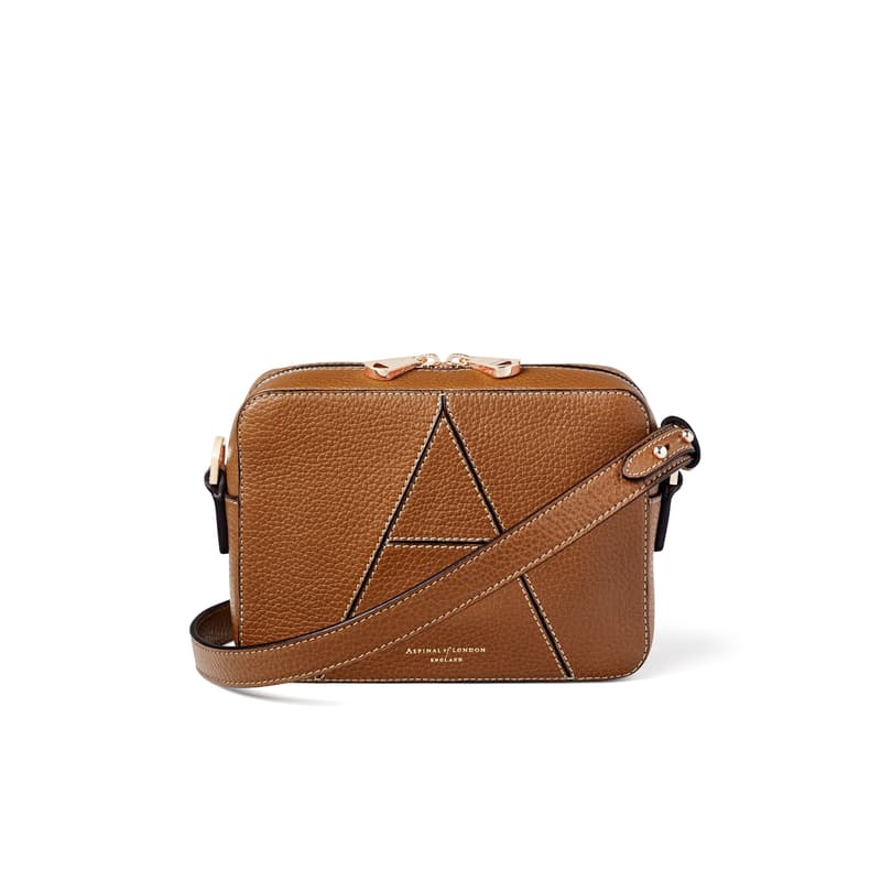 Etro Camera Crossbody Bag in Tan Pebble