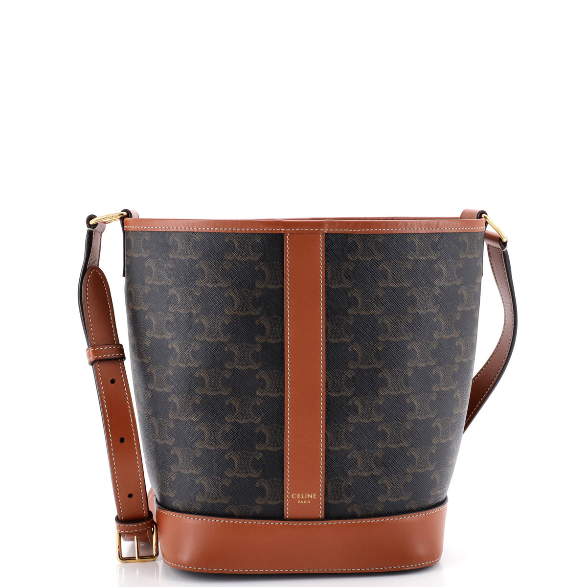 Celine CELINE Bucket Bag Triomphe Coated Canvas Small