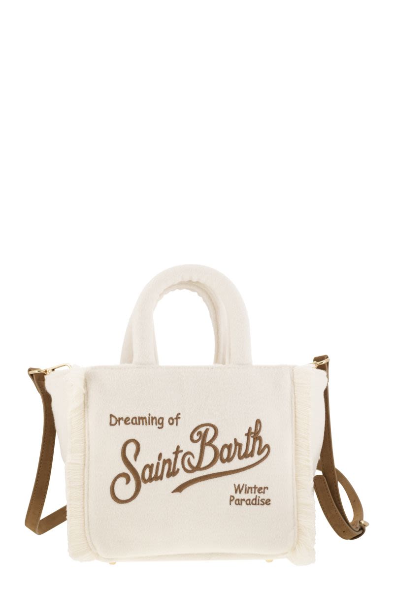 Mc2 Saint Barth Wooly Mini Vanity Bag With Fringes in White | VAMI005