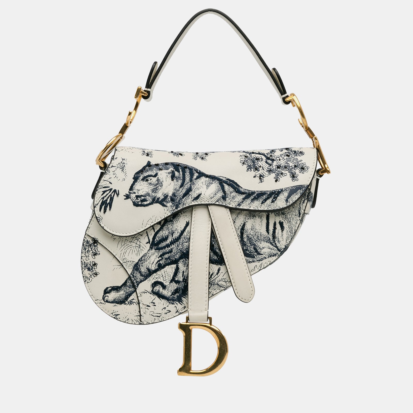 Dior Mini Calfskin Toile de Jouy Saddle Bag