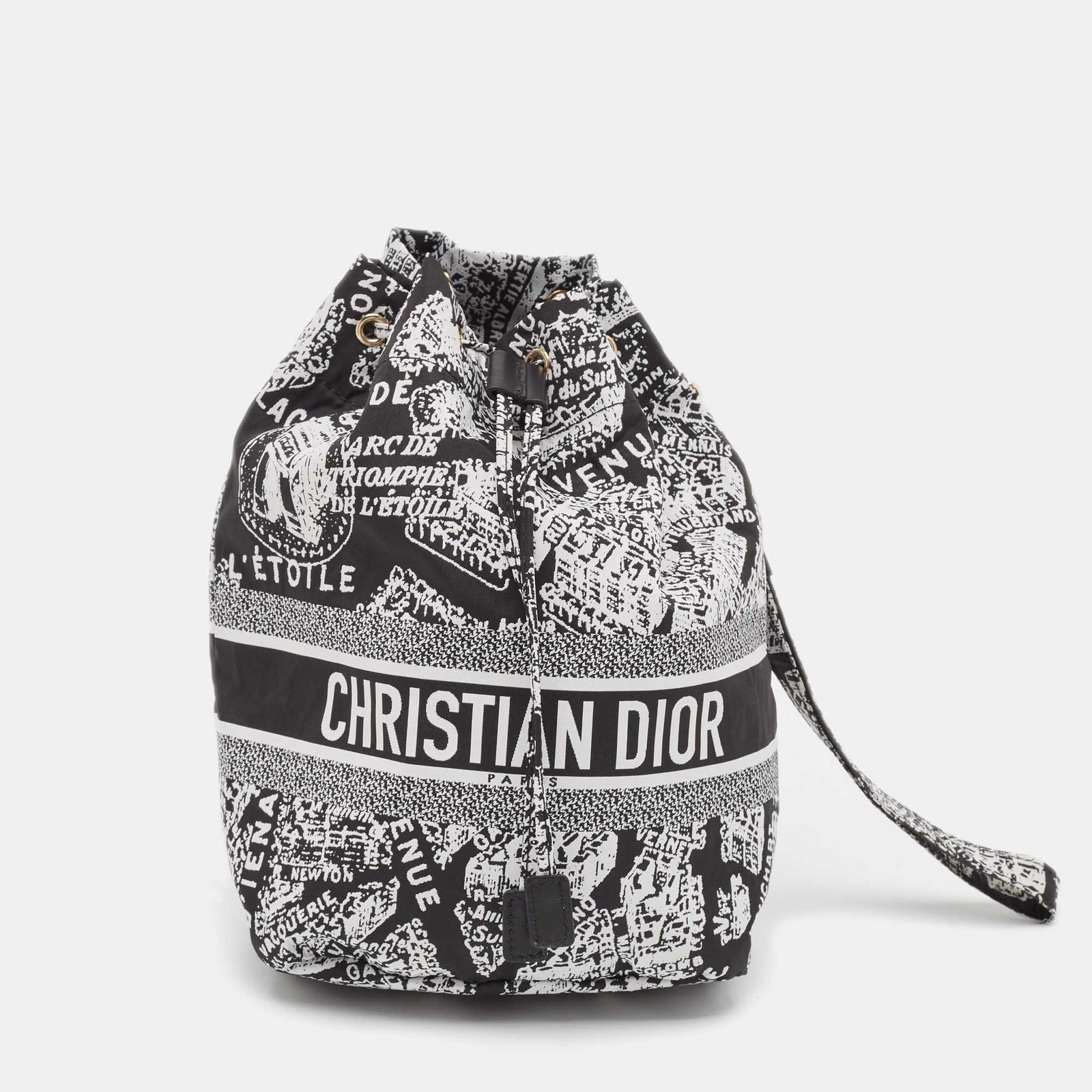 Dior Schwarz/weiße Dior-Reisetasche aus Nylon von Plan De Paris