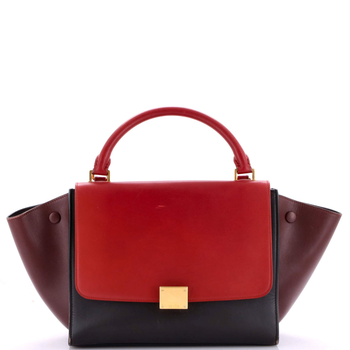 Celine CELINE Tricolor Trapeze Bag Leather Large