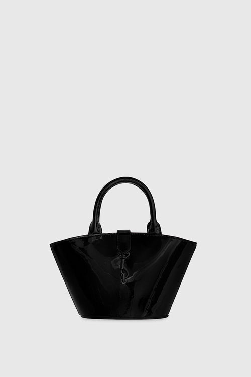 Megan Micro Fan Tote Bag In Black