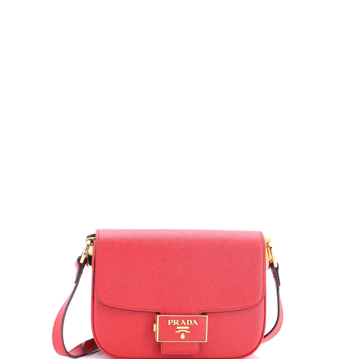 Prada PRADA Embleme Flap Bag Saffiano Leather Small