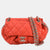 Red Quilted Leather Chain Around Shoulder Bag