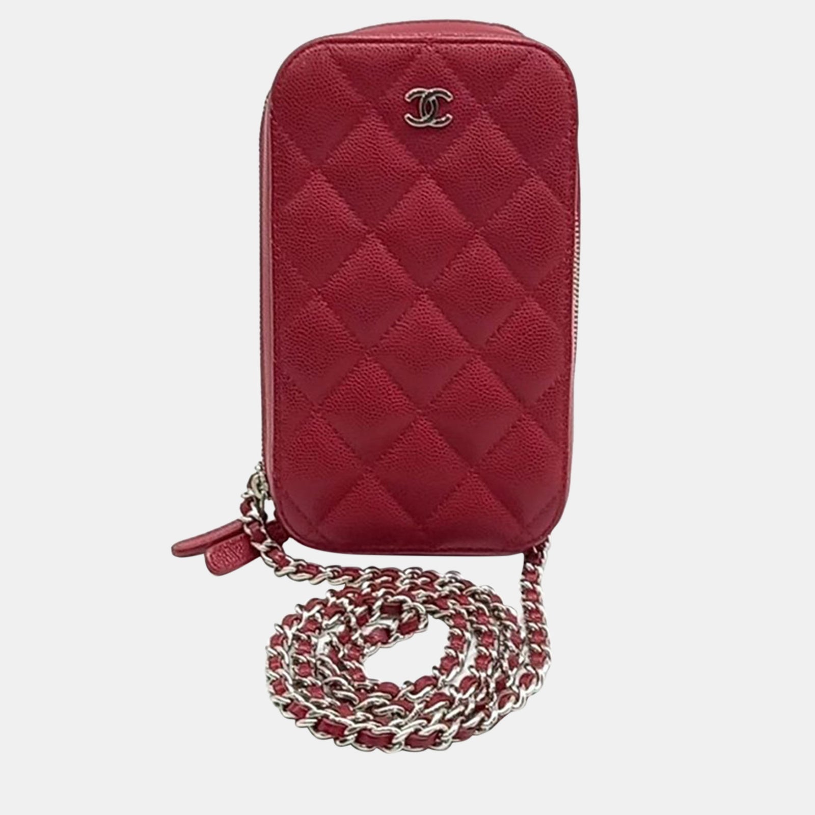 Chanel Red Tone Caviar Mini Crossbody Bag A70655