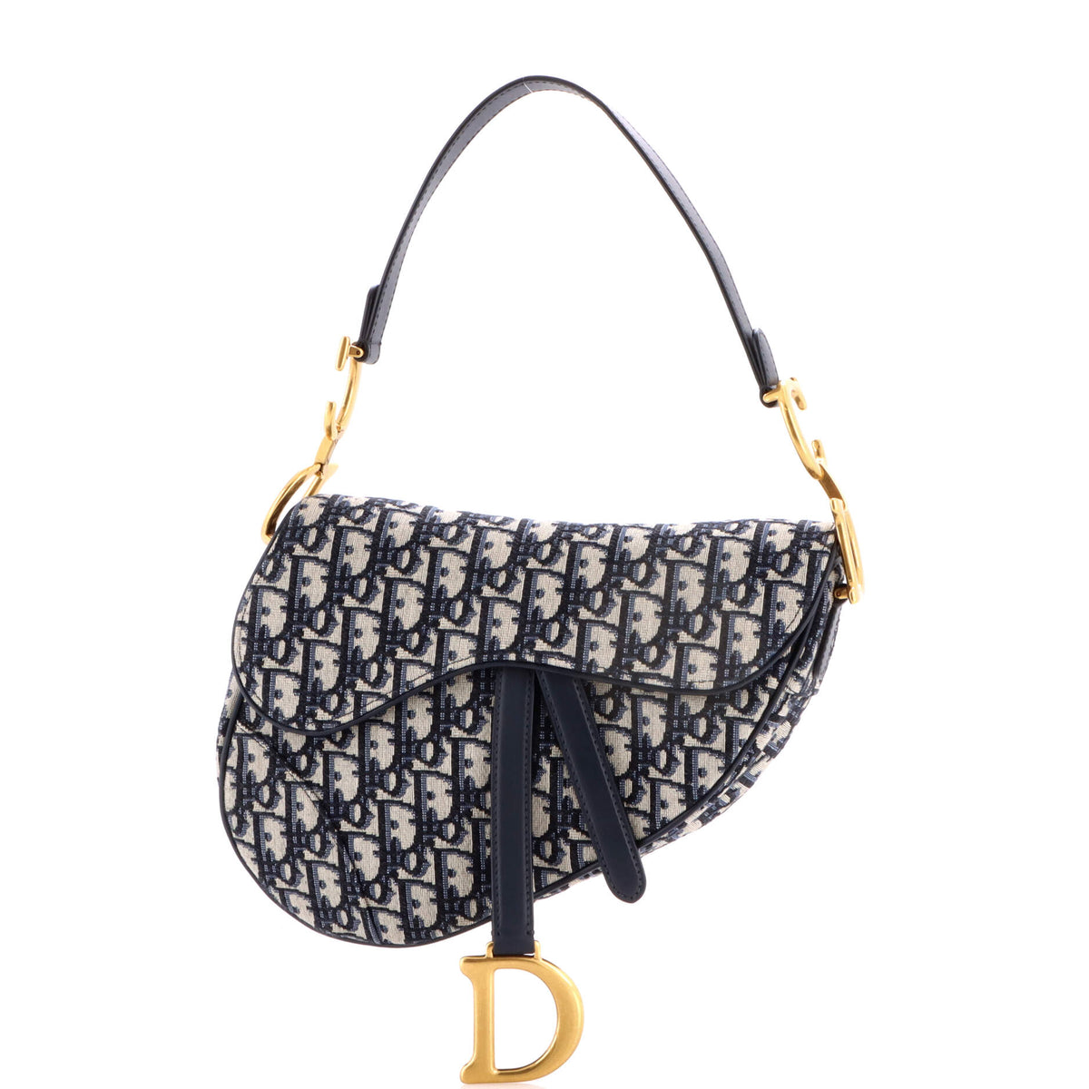 Christian Dior Saddle Handbag Oblique Canvas Medium