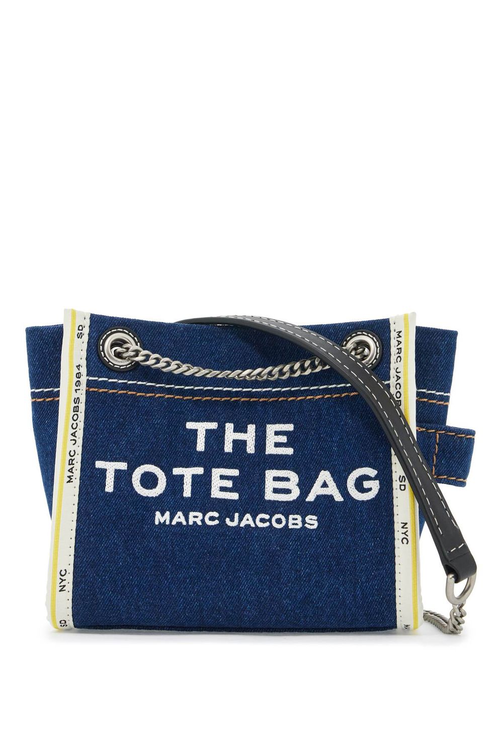 Marc Jacobs Women's The Tote Bag Denim Mini Tote in Blue | Size UNI | 2F4HCR016H05