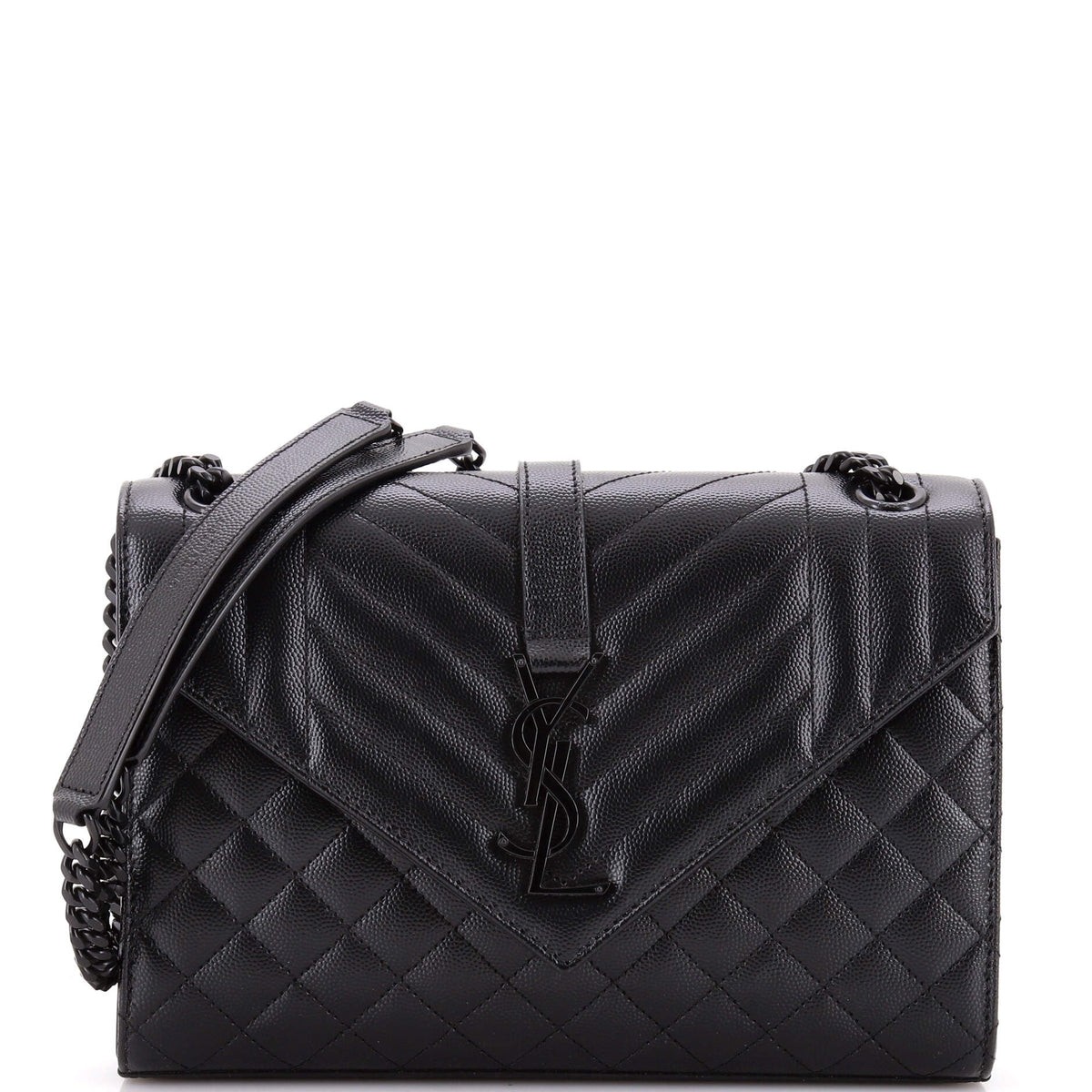 Saint Laurent Classic Monogram Envelope Satchel Mixed Matelasse Leather Medium