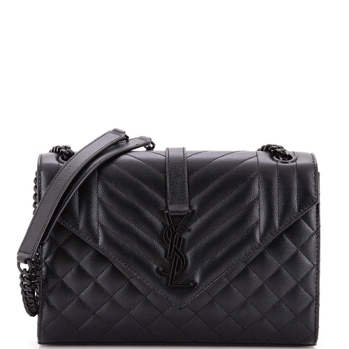 Classic Monogram Envelope Satchel Mixed Matelasse Leather Medium