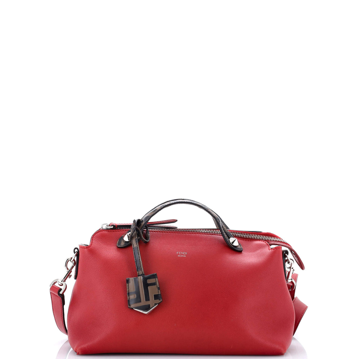 Fendi FENDI By The Way Satchel Leather with Zucca Embossed Detail Small
