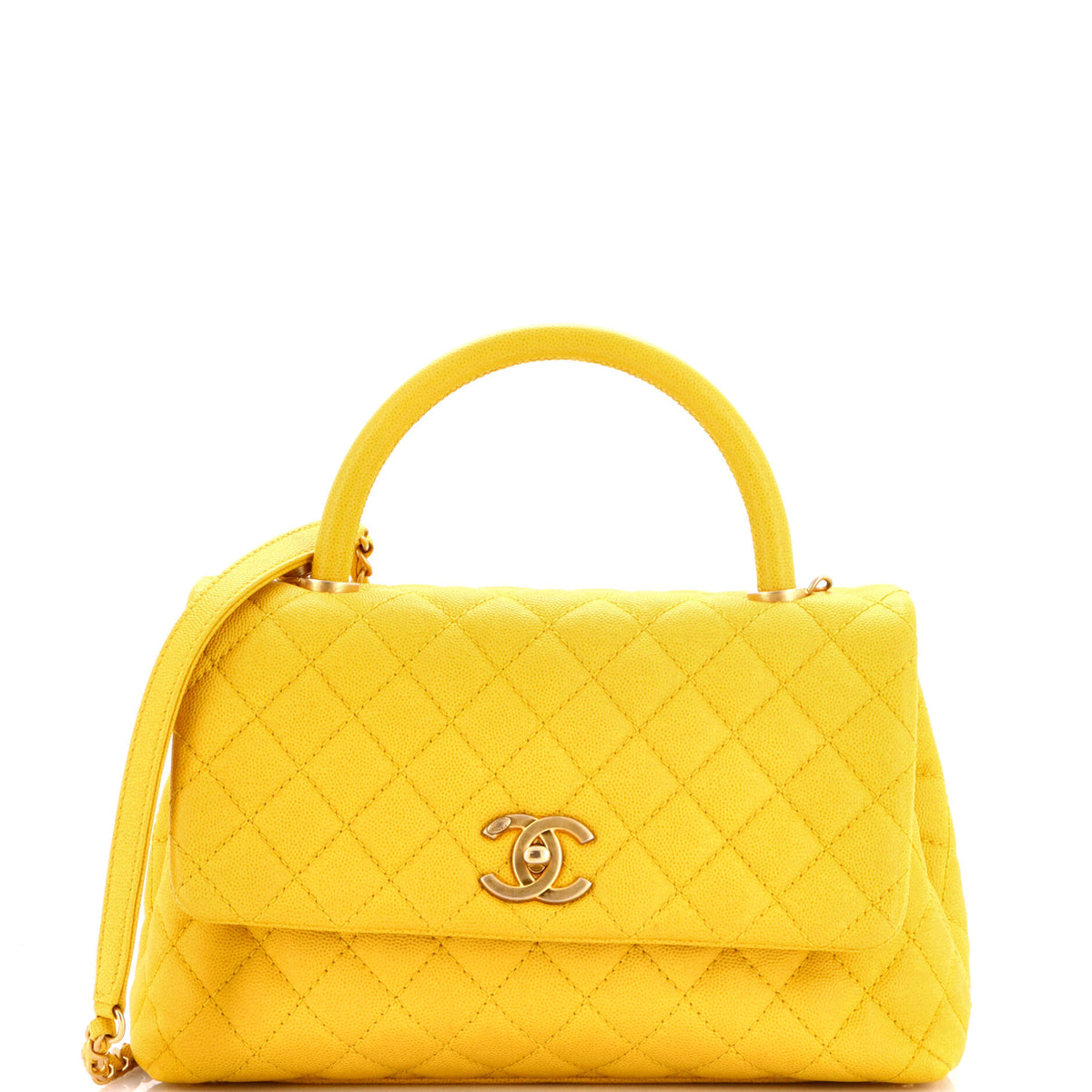 Chanel CHANEL Coco Top Handle Bag Quilted Caviar Small