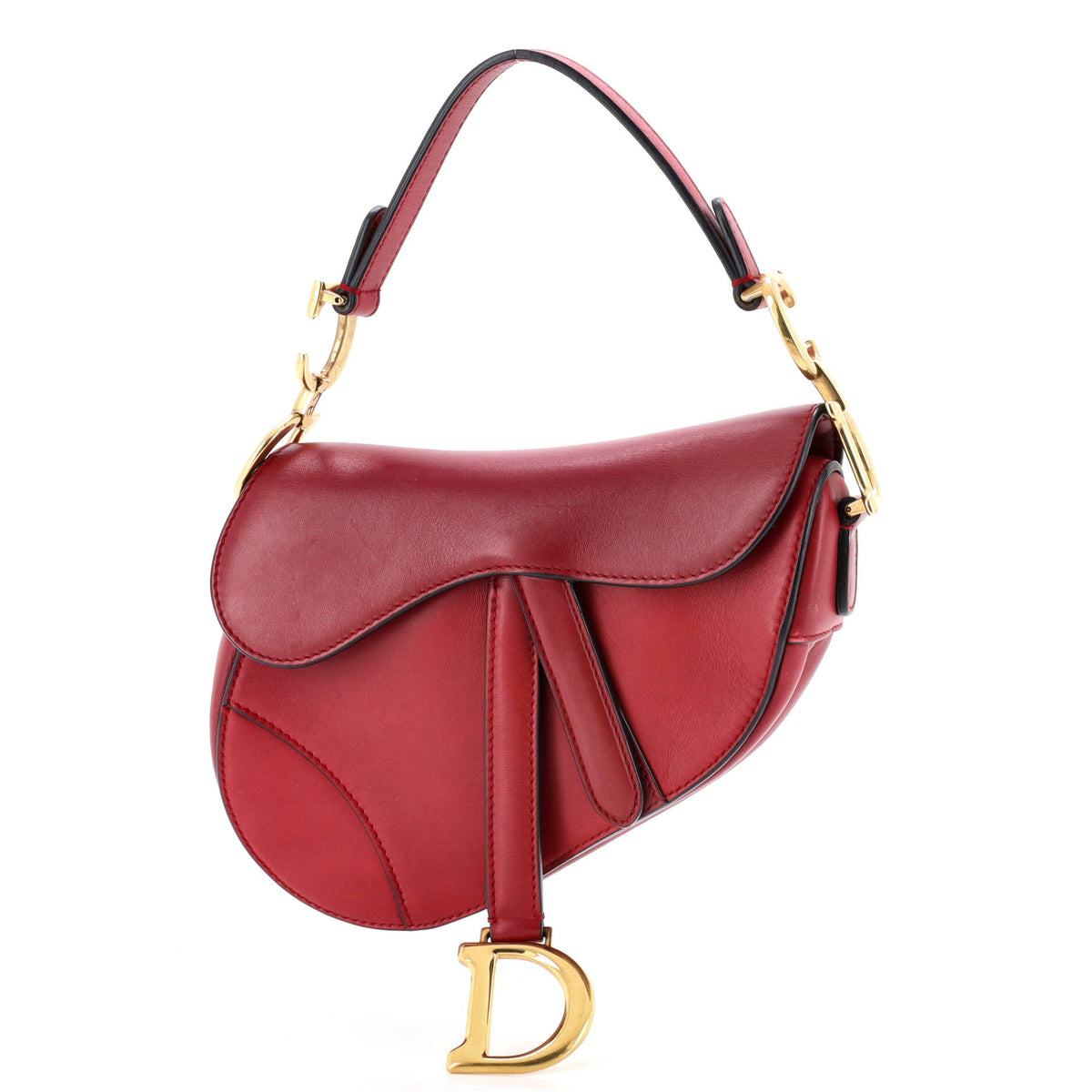 Christian Dior Saddle Handbag Leather Mini