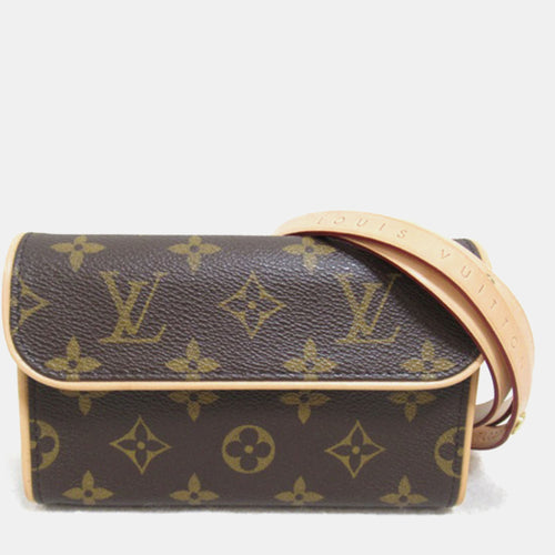 Brown Canvas Pochette Florentine Belt Bag