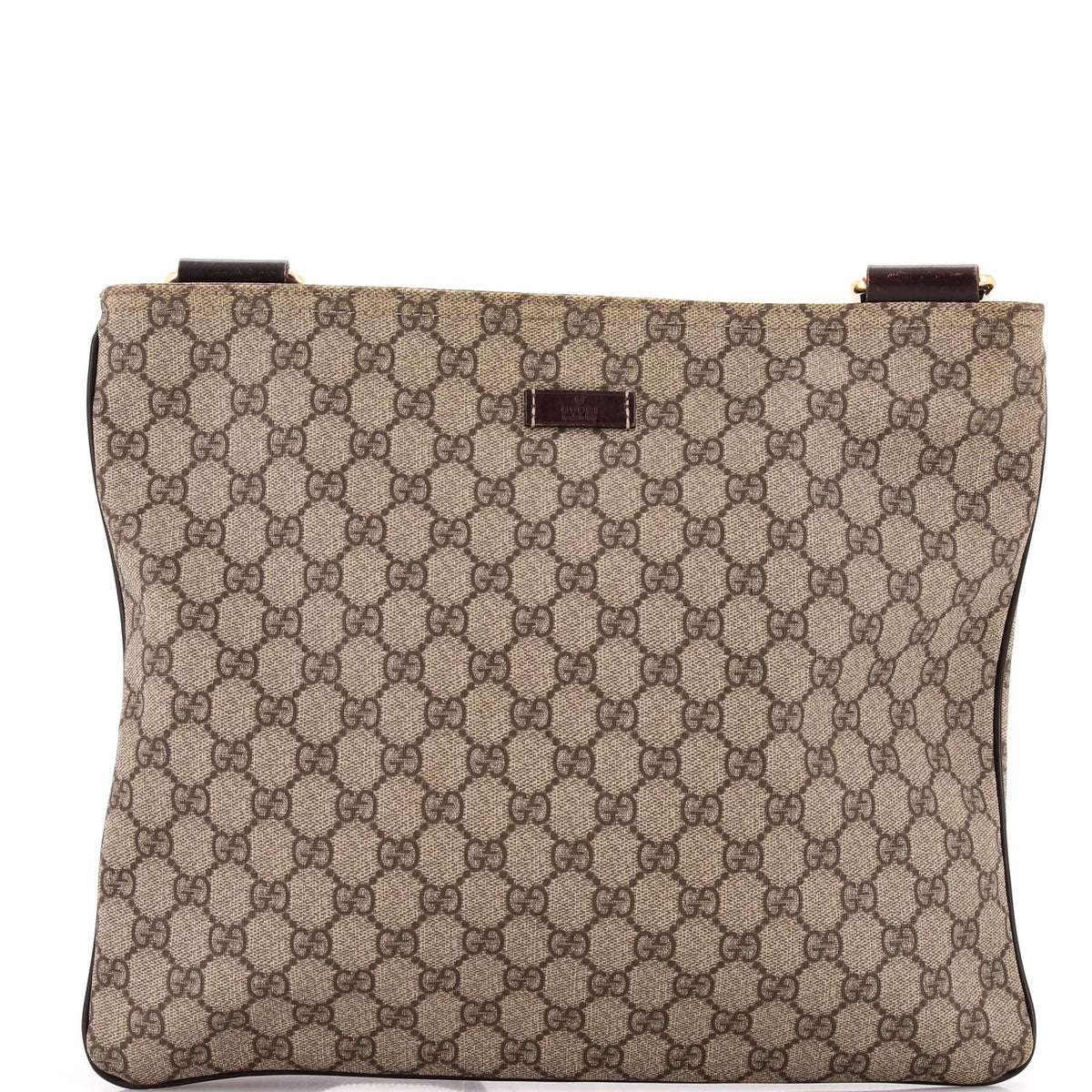 Gucci GUCCI Zip Top Messenger Bag GG Coated Canvas Large