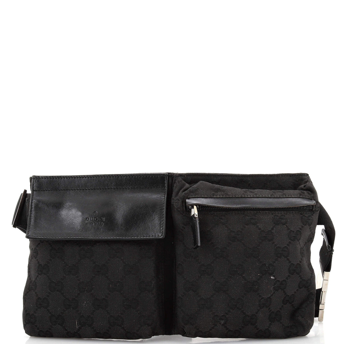 Gucci GUCCI Vintage Double Belt Bag GG Canvas