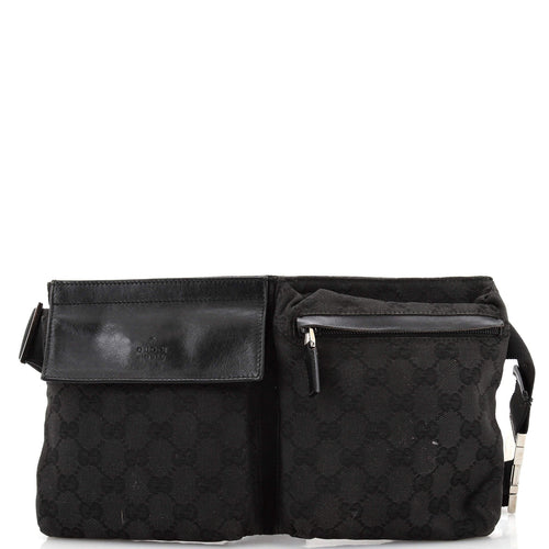 GUCCI Vintage Double Belt Bag GG Canvas