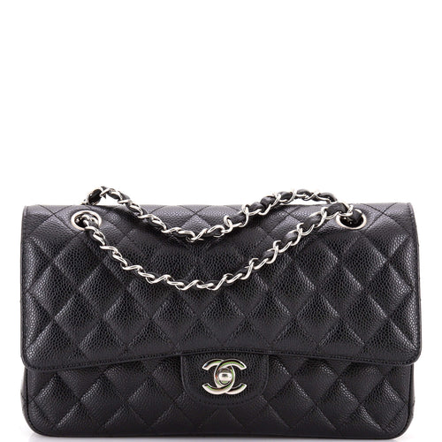CHANEL Classic Double Flap Bag Quilted Caviar Medium