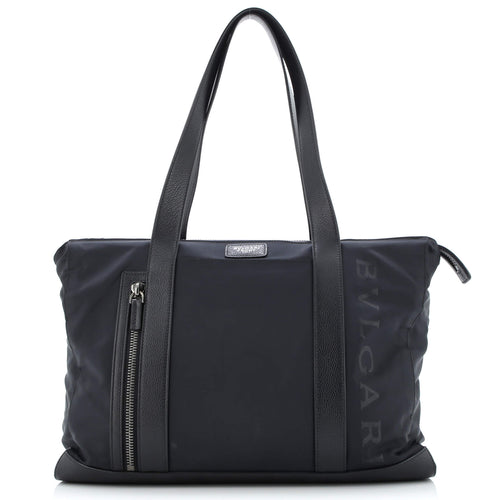 BVLGARI Fragment Zip Tote Nylon with Leather Medium