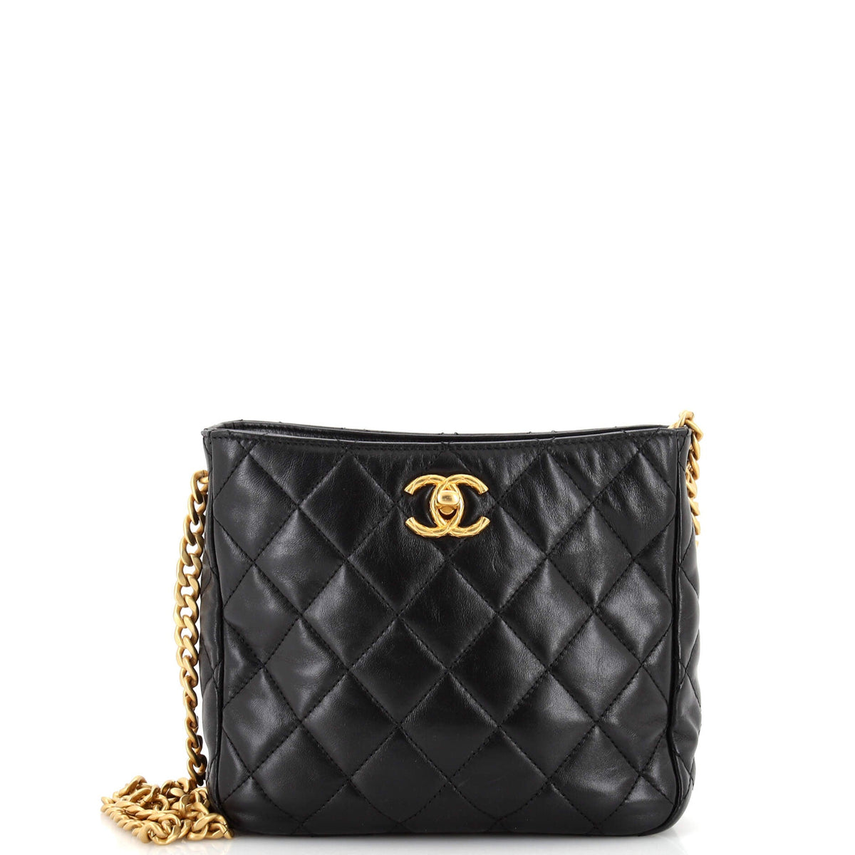 Chanel CHANEL All Slide Long Chain Hobo Quilted Lambskin Small