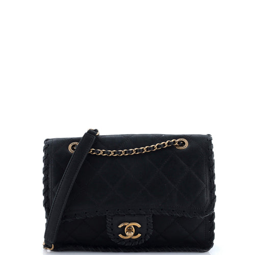 CHANEL Happy Stitch Flap Bag Quilted Velvet Calfskin Small