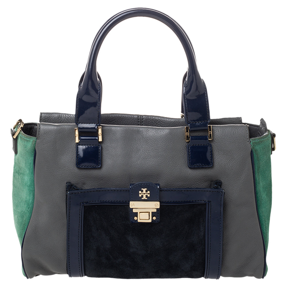 Tory Burch Multicolor Suede And Leather Tote