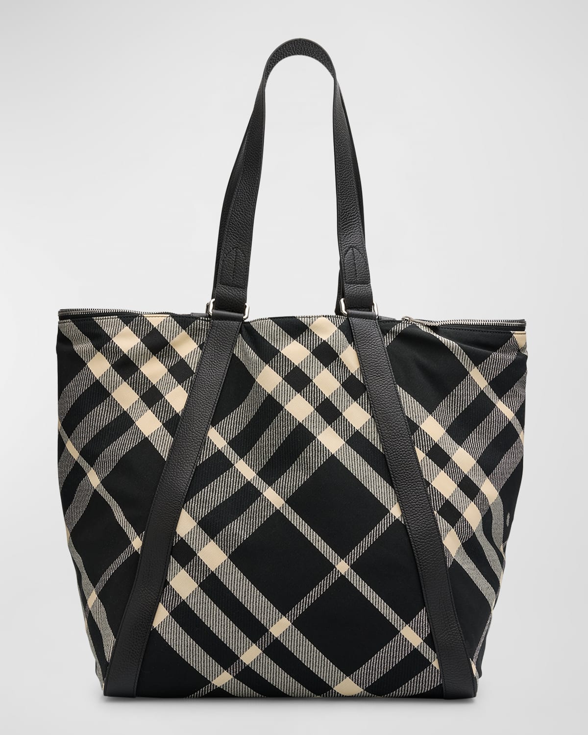 Burberry Check Canvas Shopper Tote Bag