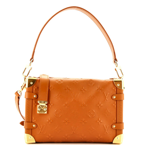 Side Trunk Handbag Debossed Monogram Leather PM