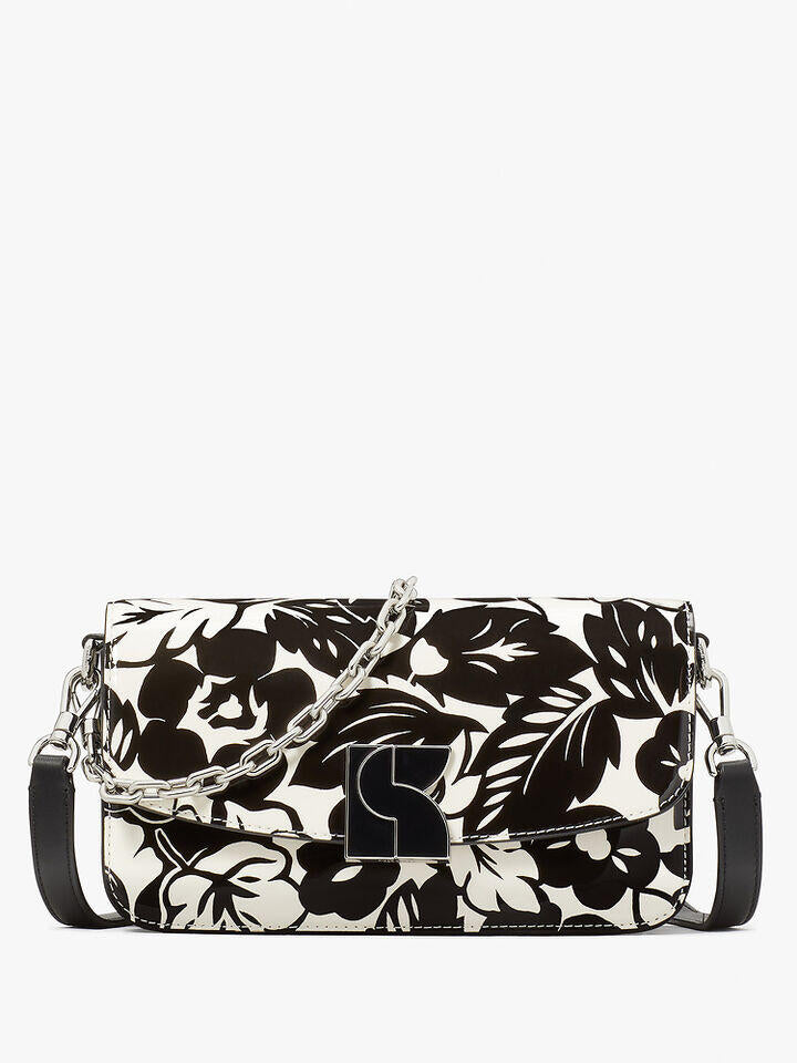 Kate Spade Au Dakota Tropical Foliage Patent Leather Small Crossbody