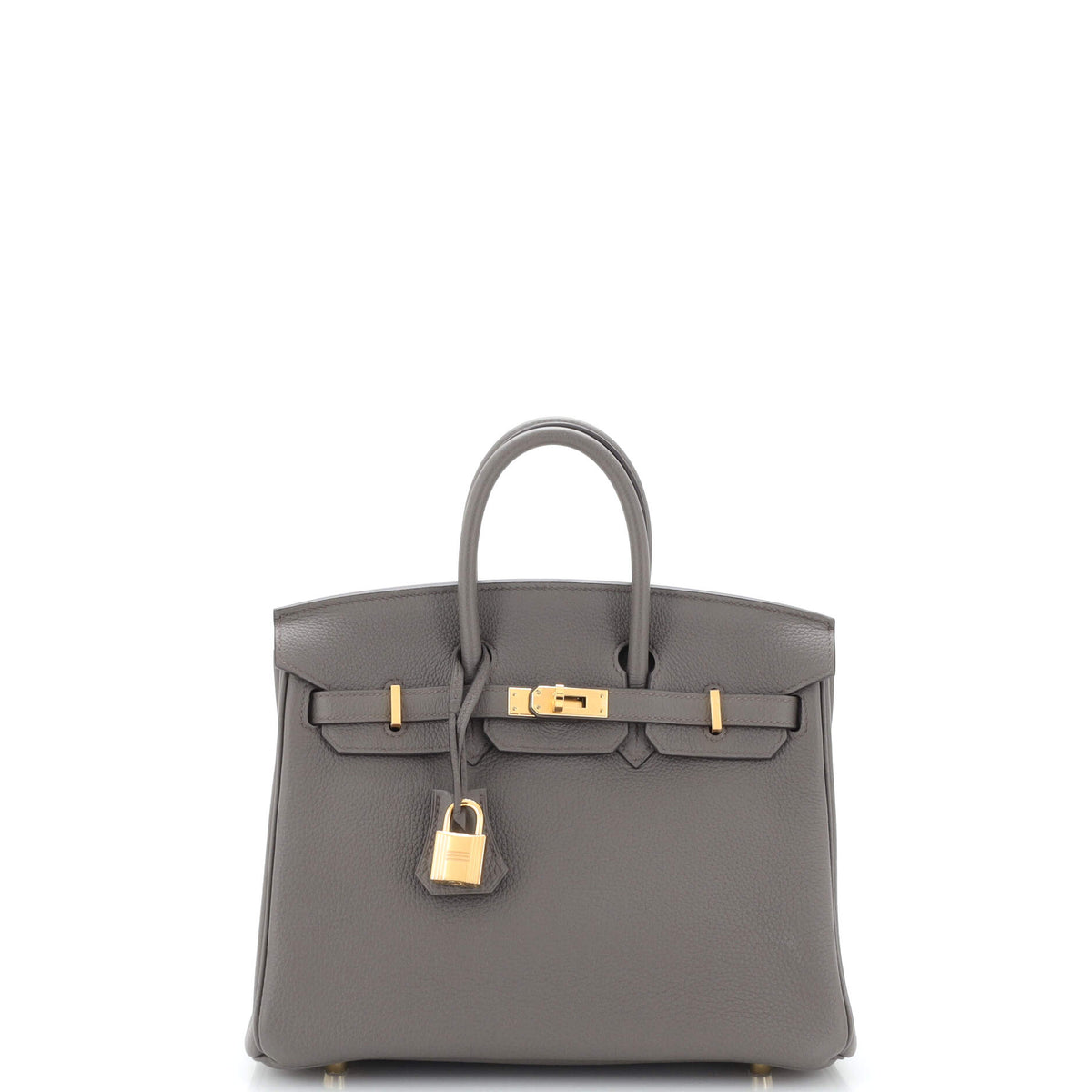 Hermès Birkin Handbag Grey Togo with Gold Hardware 25